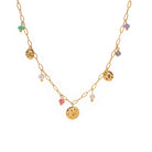 multi charm necklace in gold