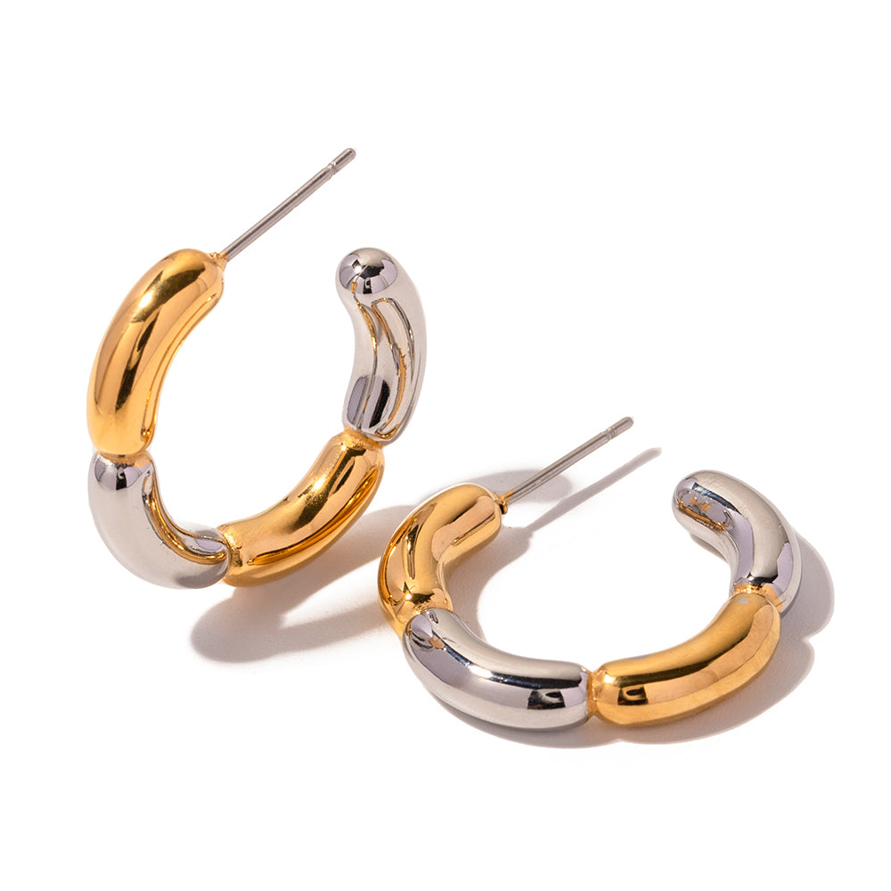 two tone hoop earrings