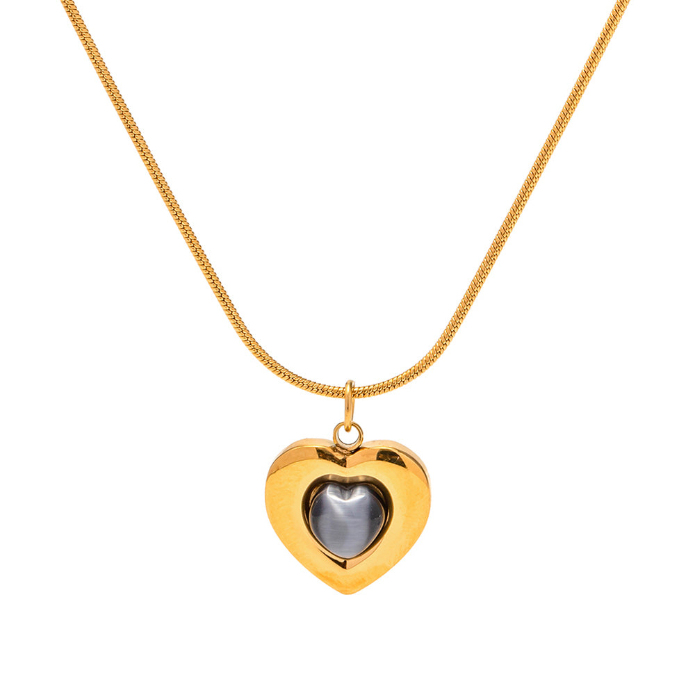 puffy heart necklace