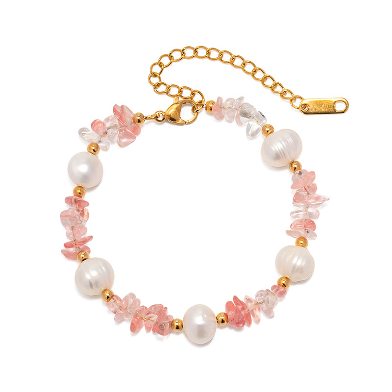 pearl pink quartz bracelet