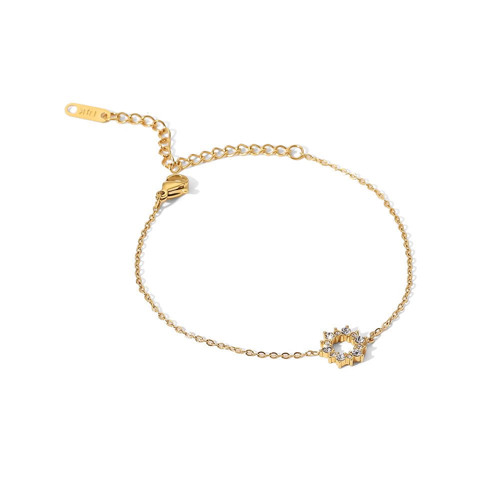 dainty gold CZ bracelet