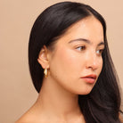 gold chunky oval hoop earrings waterproof and antiarnish
