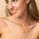 gold jade pendant necklace for layering