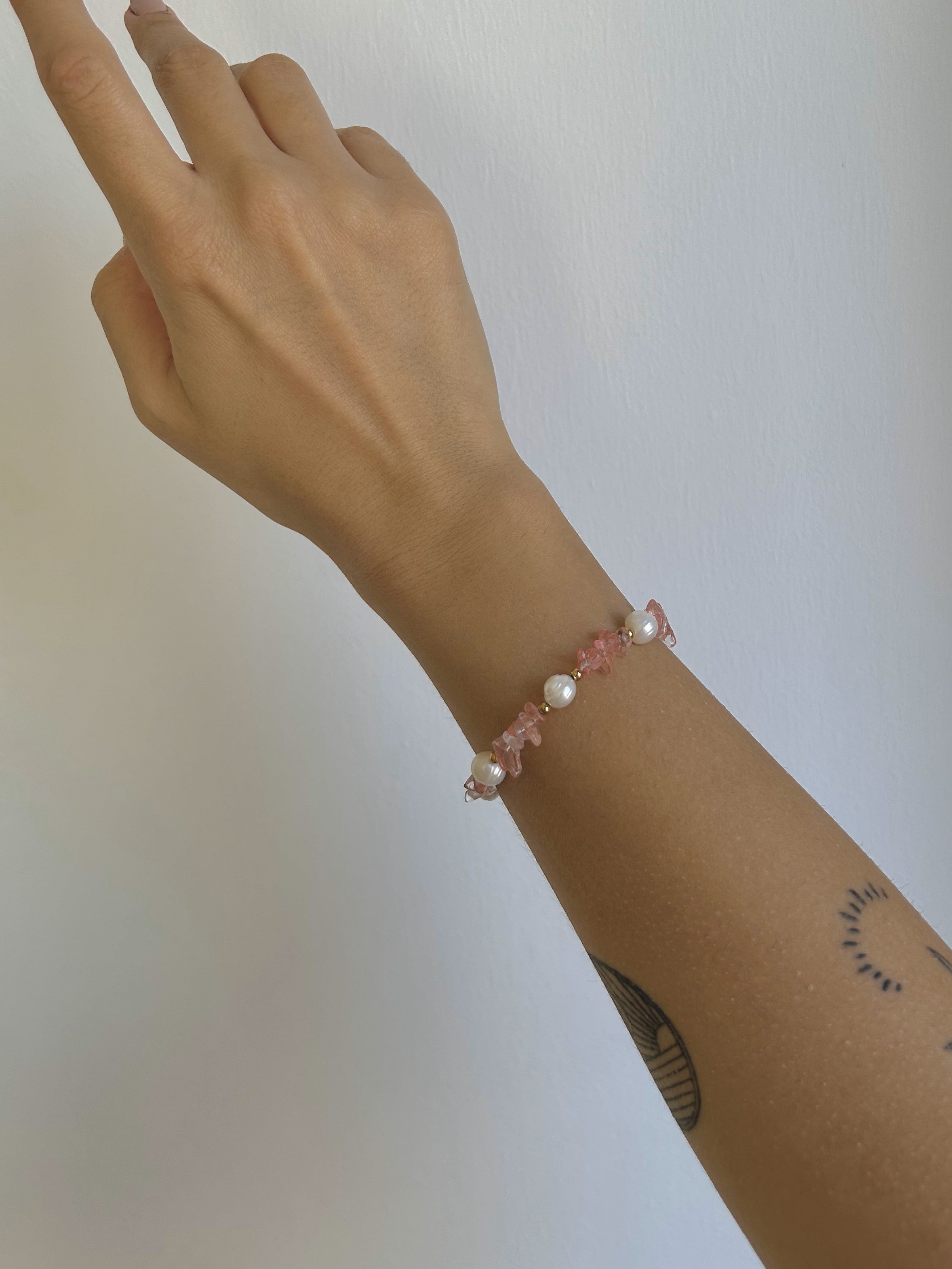 pink beaded bracelet