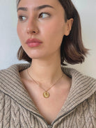 gold coin layering necklace