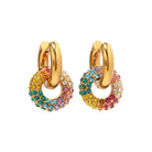chunky charm hoops with colourful stones