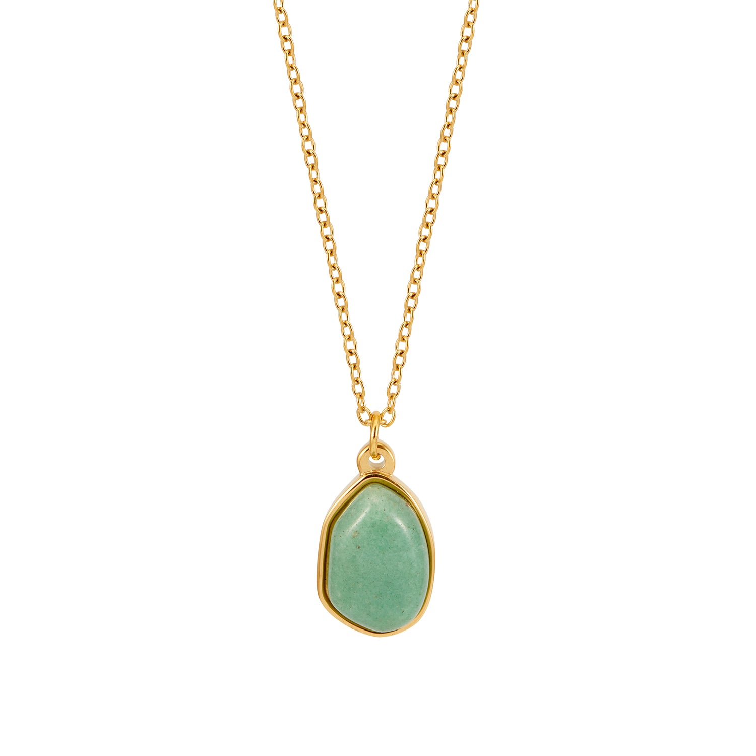 gold jade pendant necklace waterproof and anti-tarnish 