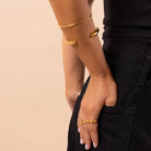 gold waterproof anti tarnish bangle bracelet