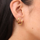 wave huggie hoop earrings stack 