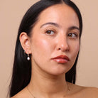 minimal pearl hoop earrings