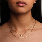 minimal heart pendant necklace waterproof and anti-tarnish
