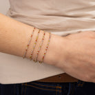 gold dainty multicolour tennis bracelet