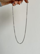 silver choker layering chain necklace