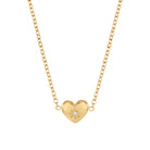 Gold heart-shaped necklace with a small diamond 