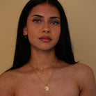 gold waterproof sun and moon coin neclace 