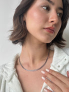 muti layer silver chain necklace